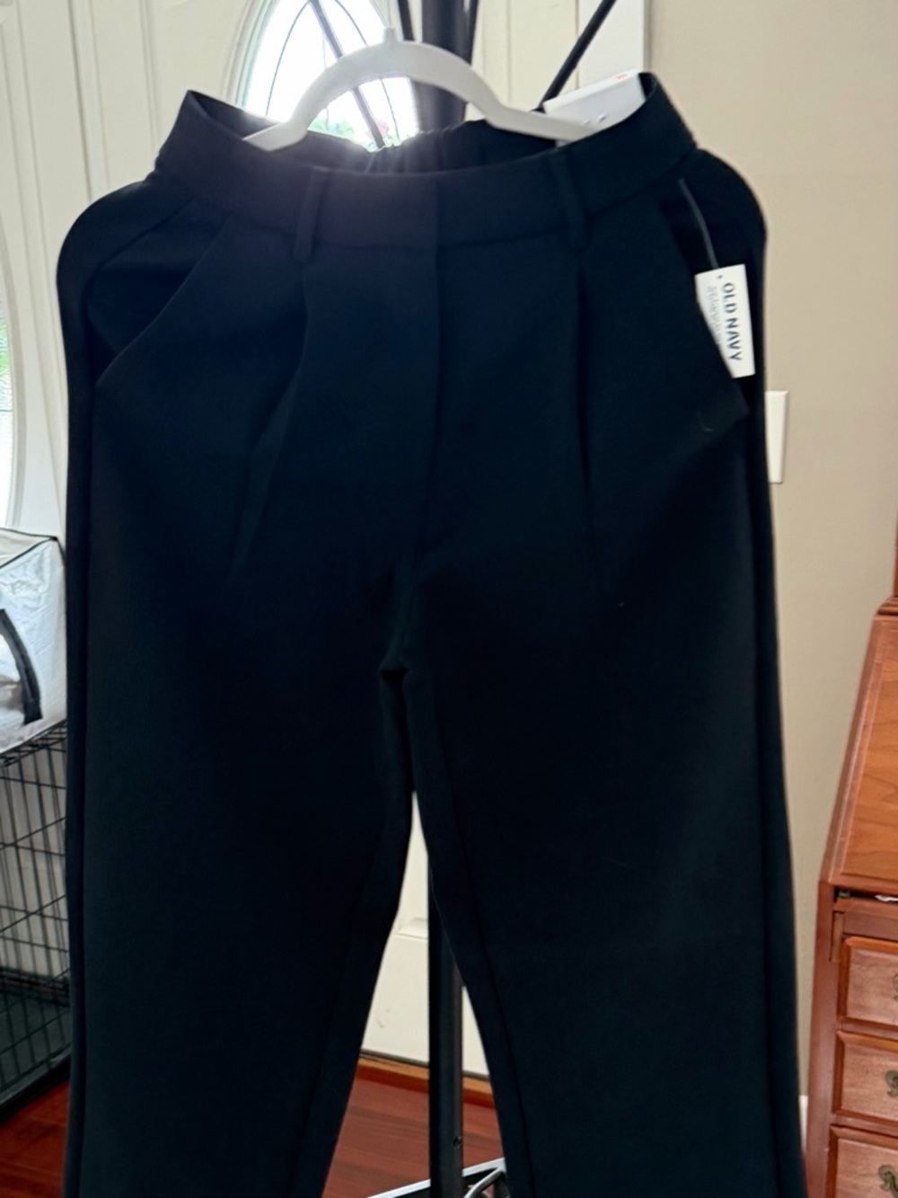 Old Navy Black High-Rise Pleated Trousers